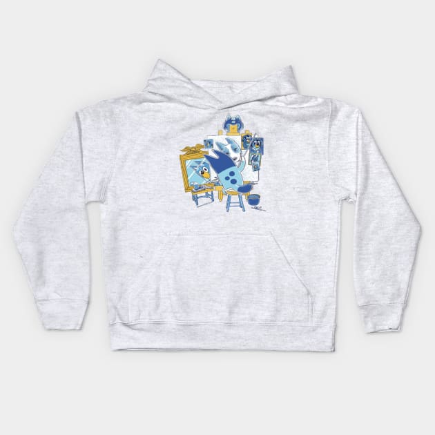 happy bluey funny Kids Hoodie by GapiKenterKali